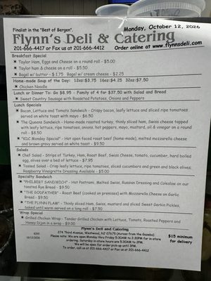 Menu photo 1 Flynn's Deli Westwood, NJ Menu photo 1 Flynn's Deli Westwood, NJ