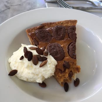 Mignonette - Seasonal dessert: pumpkin chocolate pie ($8) - New American Near Me - Miami, Florida Mignonette - Seasonal dessert: pumpkin chocolate pie ($8) - New American Near Me - Miami, Florida