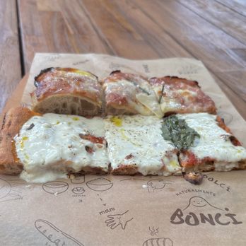Bonci - Burrata basil and Prosciutto Cotto Pizza - Pizza Near Me - Chicago, Illinois