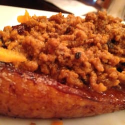 Mina's Spanish Kitchen - Canoa: Plantain with seasoned beef. Delicious.