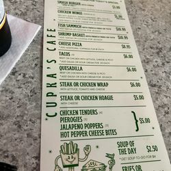 Cupka Cafe - Menu