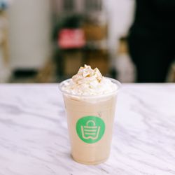 Everyday Works - Iced Latte with Whip and Cinnamon Powder