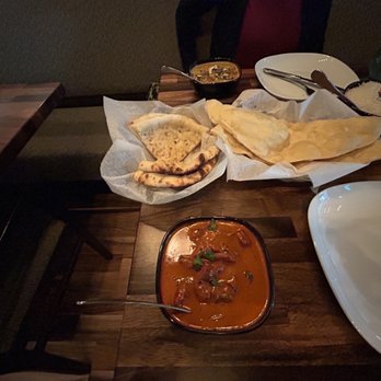 Spice Street - Wide angel of the Chicken Makhani and the Vegetable Korma along with our Naan and a bread not listed on the online menu - Indian Near Me - Silver Spring, Maryland