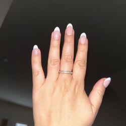 Natural Nails - Free hand French tip acrylics'