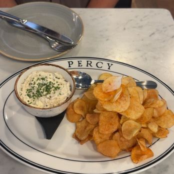Percy - Halibut Dip with Homemade Potato Chips - Desserts Near Me - Boise, Idaho Percy - Halibut Dip with Homemade Potato Chips - Desserts Near Me - Boise, Idaho
