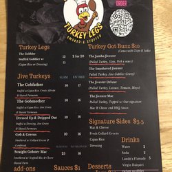Jumbo Jive Turkey Legs - Menu