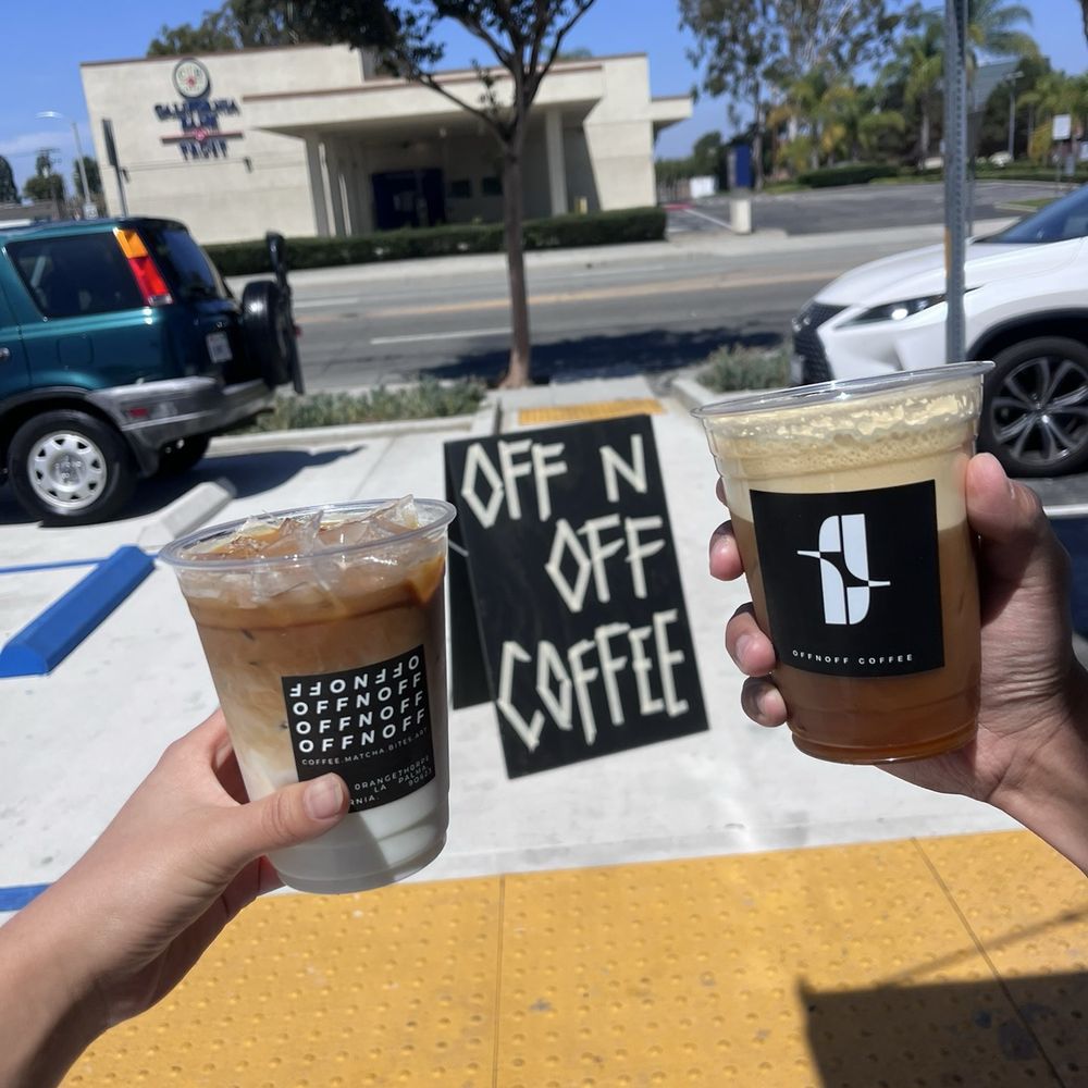 OFFNOFF COFFEE - Left: Madagascar Vanilla Latte Right: Honey Whipped Americano - Coffee & Tea Near Me - La Palma, California OFFNOFF COFFEE - Left: Madagascar Vanilla Latte Right: Honey Whipped Americano - Coffee & Tea Near Me - La Palma, California