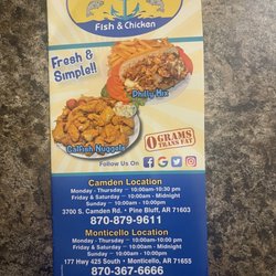Ocean's Fish & Chicken - Front of menu