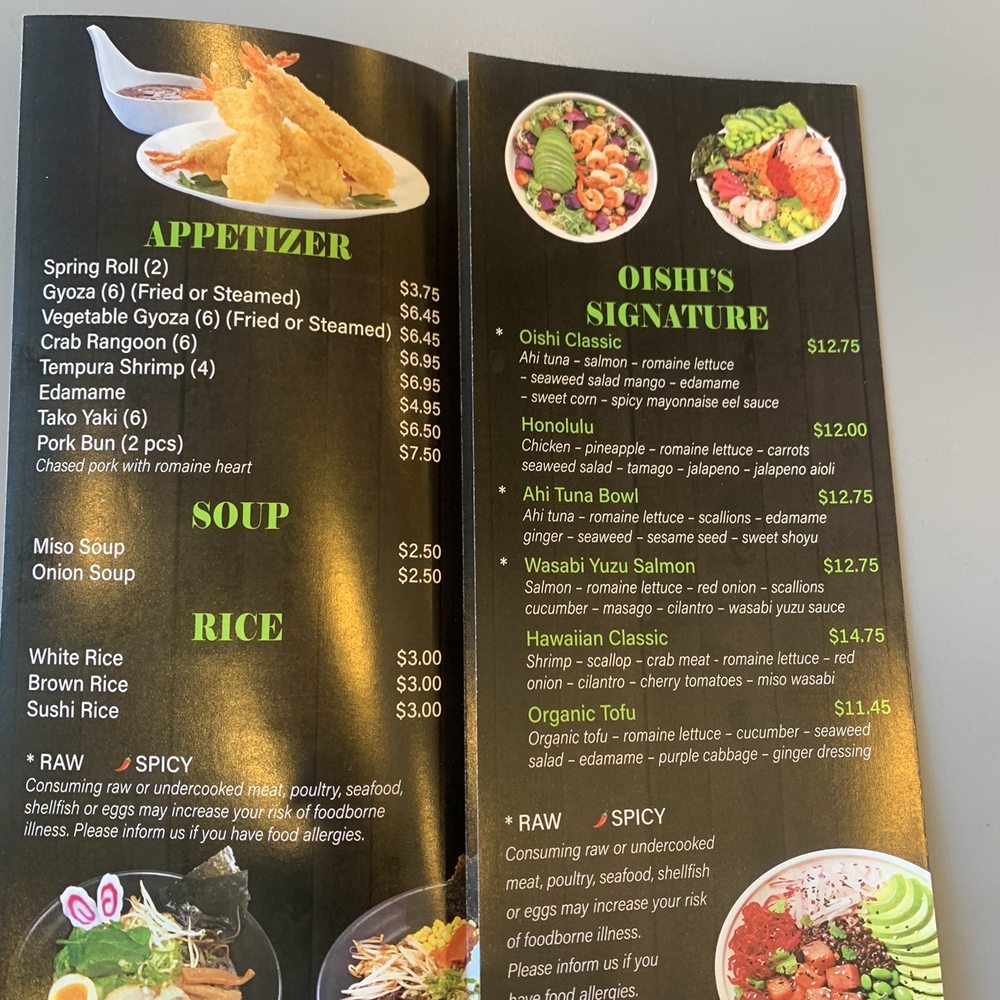 Oishi Ramen - Menu - Poke Near Me - Parma, Ohio Oishi Ramen - Menu - Poke Near Me - Parma, Ohio