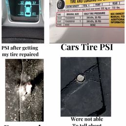 The tire that went for repair, after service.