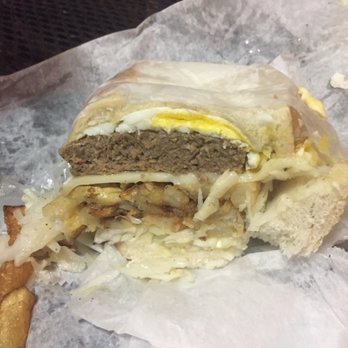 Primanti Bros. Restaurant and Bar - Pitts-Burger & Cheese. We added the fried egg. - Sandwiches Near Me - Pittsburgh, Pennsylvania