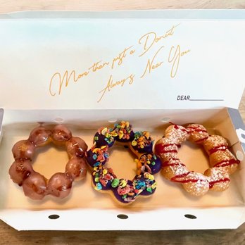 Mochinut- Atlanta - L to R: Blueberry Yogurt, Ube Pebbles, Strawberry Truffle - Donuts Near Me - Atlanta, Georgia Mochinut- Atlanta - L to R: Blueberry Yogurt, Ube Pebbles, Strawberry Truffle - Donuts Near Me - Atlanta, Georgia