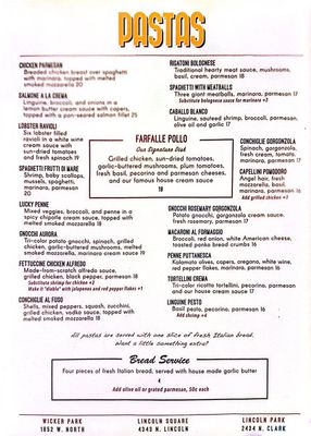 Menu photo 2 Pasta Bowl - Wicker Park Chicago, IL Menu photo 2 Pasta Bowl - Wicker Park Chicago, IL