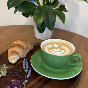Leaf & Latte - a cup of coffee and a croissant - Coffee & Tea Near Me - Auburn Hills, Michigan Leaf & Latte - a cup of coffee and a croissant - Coffee & Tea Near Me - Auburn Hills, Michigan