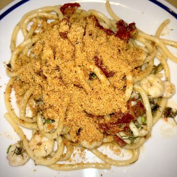 Vuciata - kitchen market - Spaghetti with Shrimps, dried Tomatoes, Fennels and bread crumb - Italian Near Me - Catania, Connecticut Vuciata - kitchen market - Spaghetti with Shrimps, dried Tomatoes, Fennels and bread crumb - Italian Near Me - Catania, Connecticut