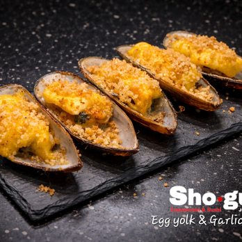 Shogun Japanese Steakhouse Naperville - Egg yolk & Garlic Mussles - Steakhouses Near Me - Naperville, Illinois Shogun Japanese Steakhouse Naperville - Egg yolk & Garlic Mussles - Steakhouses Near Me - Naperville, Illinois