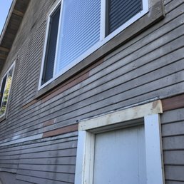 Replaced cracked siding Replaced cracked siding