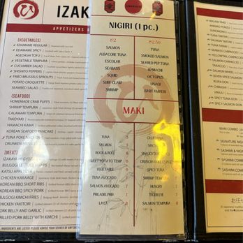 Izakaya Hi - Happy hour nigri & maki menu - Sushi Bars Near Me - Houston, Texas