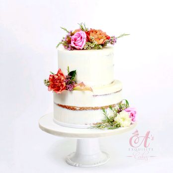 A's Exquisite Cakes - Semi-naked wedding cake - Cupcakes Near Me A's Exquisite Cakes - Semi-naked wedding cake - Cupcakes Near Me