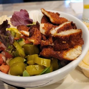 Bite Food & Coffee - Chicken snitzel salad with pita bread - Coffee & Tea Near Me - Hackensack, New Jersey Bite Food & Coffee - Chicken snitzel salad with pita bread - Coffee & Tea Near Me - Hackensack, New Jersey