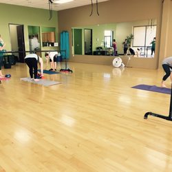 Vibe Fitness - March 2017 - New, expanded studio! Setting up for Barre.