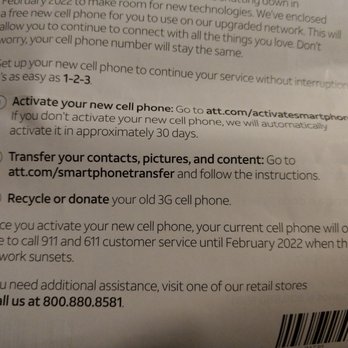 AT&T Store - Insert that come with phone explaining it will automatically be turned on. - Mobile Phones Near Me - Las Vegas, Nevada