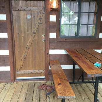 Riveredge Rv Park - Front porch of the camping cabins. - Campgrounds Near Me - Pigeon Forge, Tennessee