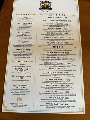 Menu photo 2 Hilltop Ale House Seattle, WA Menu photo 2 Hilltop Ale House Seattle, WA