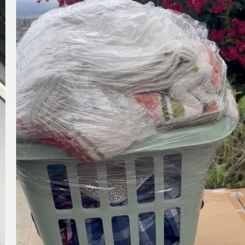 Sunny Moving Company - I asked them several times that I wanted everything boxed. They just took this hamper and saran wrapped it. - Movers Near Me