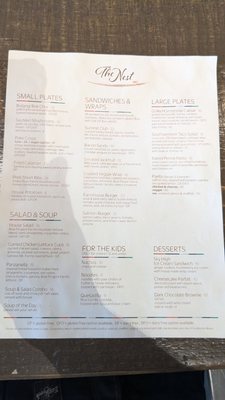 Menu photo 2 The Nest Sandpoint, ID Menu photo 2 The Nest Sandpoint, ID