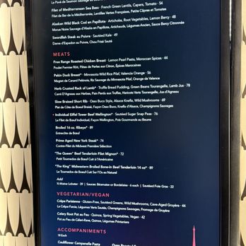 Eiffel Tower - Menu on the casino floor - French Near Me - Las Vegas, Nevada