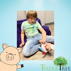 TheraTree Pediatric Therapy - Nicholas struggles to engage in non-preferred tasks. He spent time engaging in playing an entire game of Pop the Pig and waiting his turn.