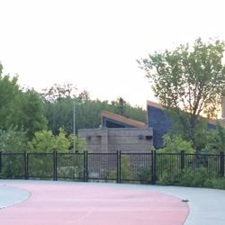 Jackie Parker Park - I think the building is the bathrooms from the amount of people going back and forth from the park