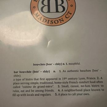 Bar Bouchee - Definition of Bouche - French Near Me - Madison, Connecticut