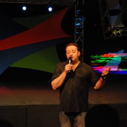 Children's Pastor Blake telling a story