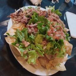 Nachos with pulled pork. Nachos with pulled pork.