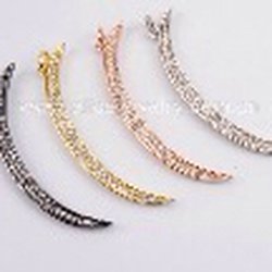 Pave crescent moon pendents