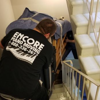 Encore Piano Moving - tight stairwell - took their time.and made sure to avoid any accidents. - Movers Near Me - La Mirada, California