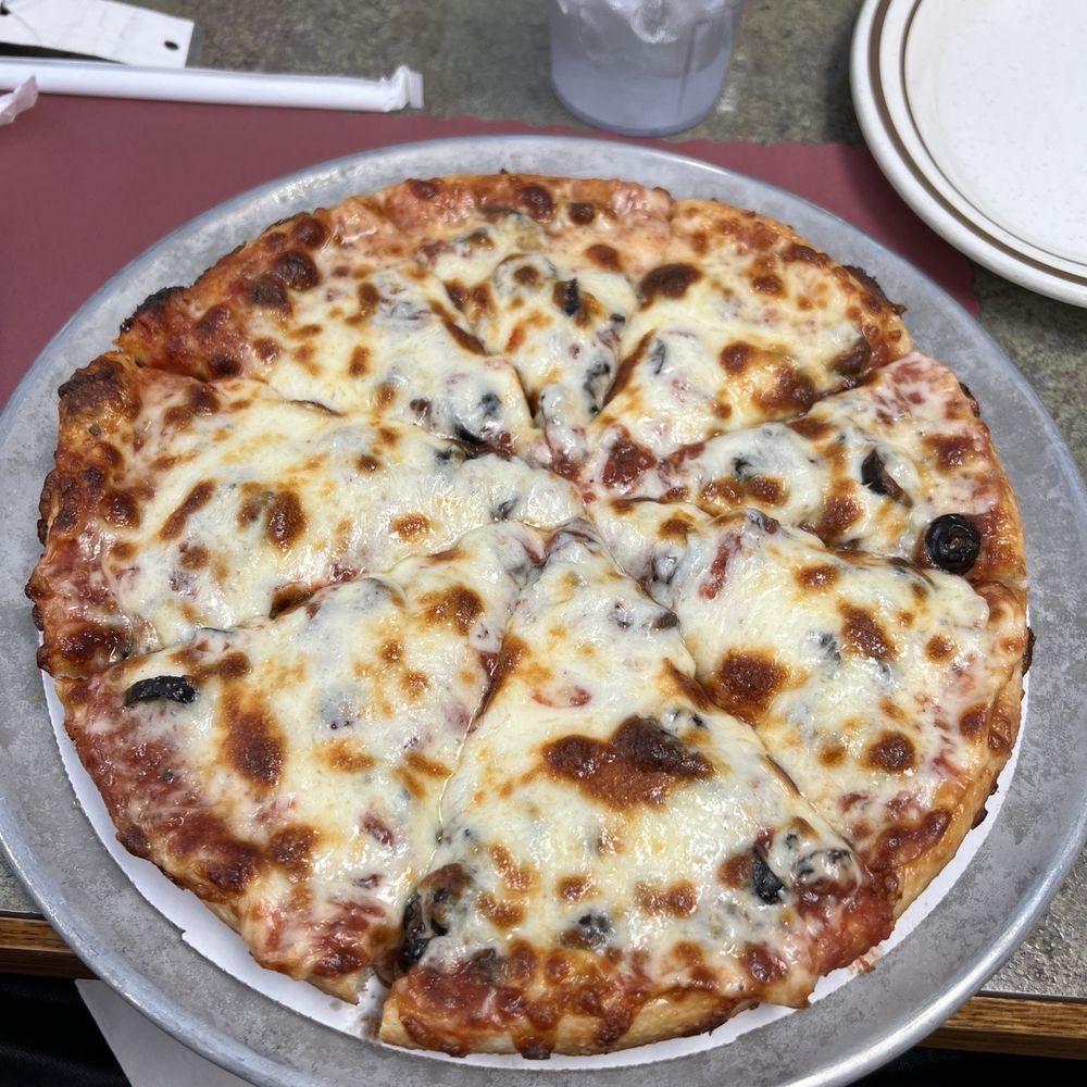 Black olive topped cheese pizza Black olive topped cheese pizza