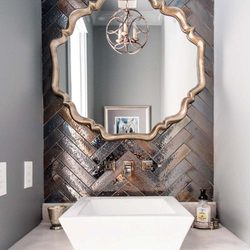 Artistic Tile - Artistic Tile Kyoto ceramic tile in color Steel. Space designed by Laurie Fulkerson of Twin Construction, Inc. Published in B Magazine.