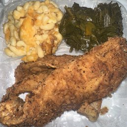 Whiting, Macaroni & Cheese, Fresh Collard Greens