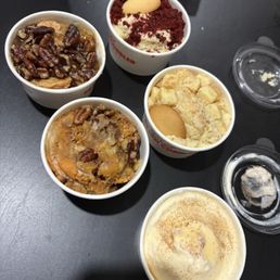 DESSERT FLIGHT, SIDE ICE CREAM, NY CHEESECAKE PUDDING, RED VELVET PUDDING, SWEET POTATO PECAN COBBLER, CINNAMON PRALINE PEACH COBBLER DESSERT FLIGHT, SIDE ICE CREAM, NY CHEESECAKE PUDDING, RED VELVET PUDDING, SWEET POTATO PECAN COBBLER, CINNAMON PRALINE PEACH COBBLER