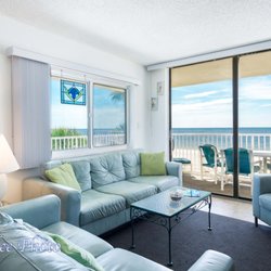 Corner unit with view of the beach at Sand Castle I  vacation rentals on Indian Shores, Florida.