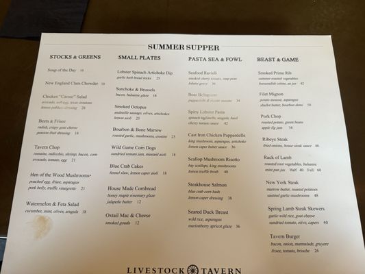 Menu photo 8 Livestock Tavern Honolulu, HI
