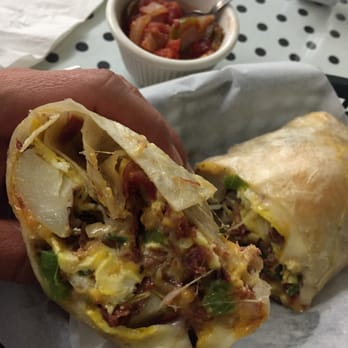 The Worker Bee Cafe - Breakfast Burrito & Cup of Homemade Salsa with the Homemade Corned Beef Hash. - Breakfast & Brunch Near Me - Carpinteria, California The Worker Bee Cafe - Breakfast Burrito & Cup of Homemade Salsa with the Homemade Corned Beef Hash. - Breakfast & Brunch Near Me - Carpinteria, California