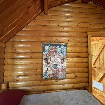 La Junta KOA - Pretty decor, not just a plain wooden room. Felt homey. - RV Parks Near Me - La Junta, Colorado