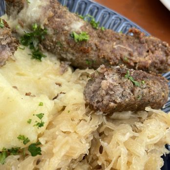 Ludwig's Biergarten - Hamburger meat shaped into a sausage and marketed as "Thüringer." - German Near Me - Mountain View, California Ludwig's Biergarten - Hamburger meat shaped into a sausage and marketed as "Thüringer." - German Near Me - Mountain View, California