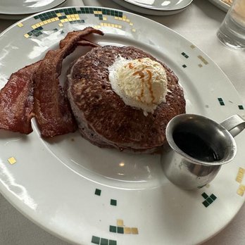 Encina - Blue corn pancakes - the star of the show!!! - New American Near Me - Dallas, Texas