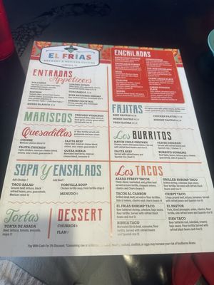 Menu photo 1 El Frias Lampasas, TX Menu photo 1 El Frias Lampasas, TX