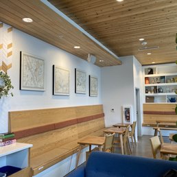 the seating area of a coffee shop the seating area of a coffee shop